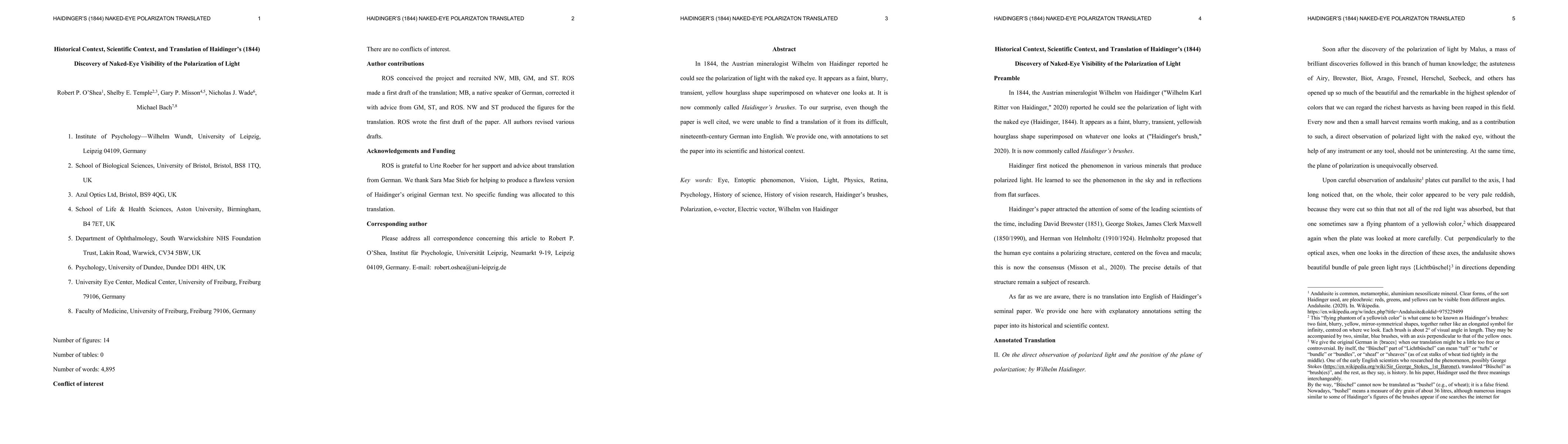Thumbnail for Historical Context, Scientific Context, and Translation of Haidinger's
  (1844) Discovery of Naked-Eye Visibility of the Polarization of Light