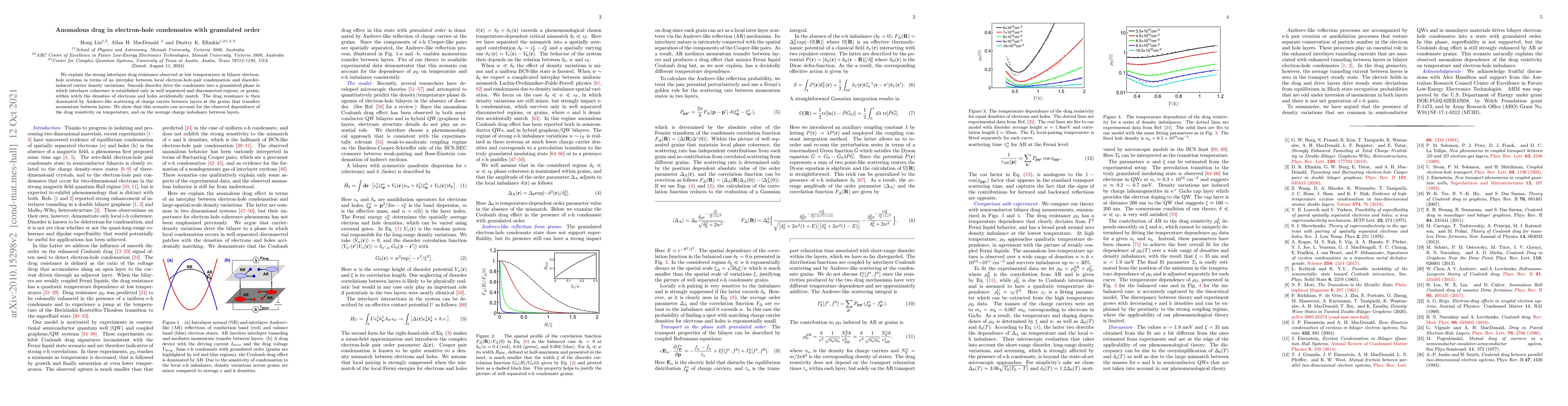 Thumbnail for Anomalous drag in electron-hole condensates with granulated order