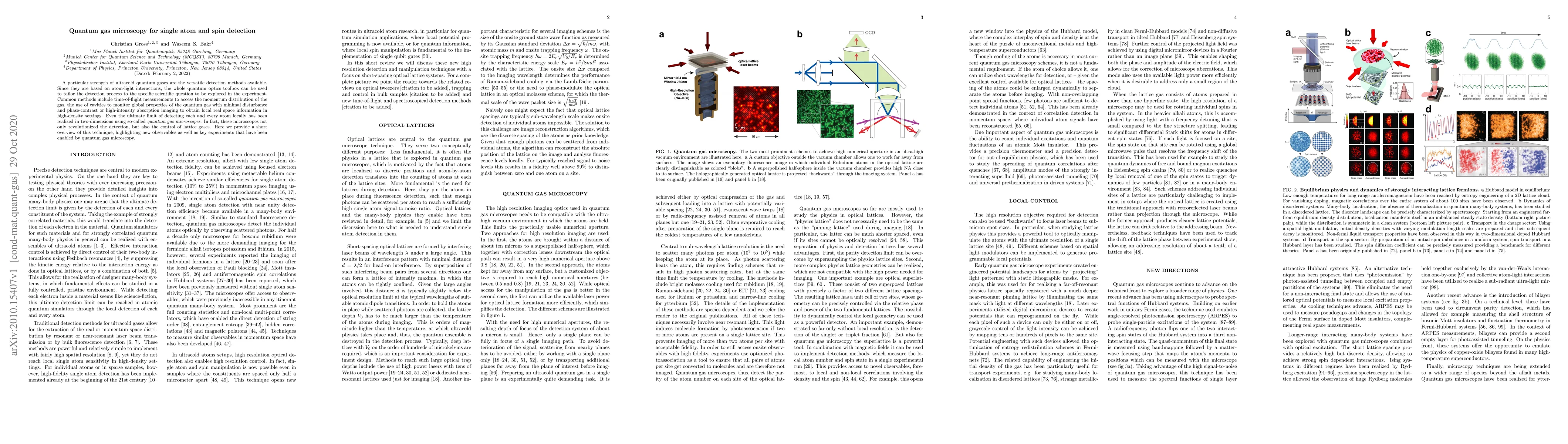 Thumbnail for Quantum gas microscopy for single atom and spin detection