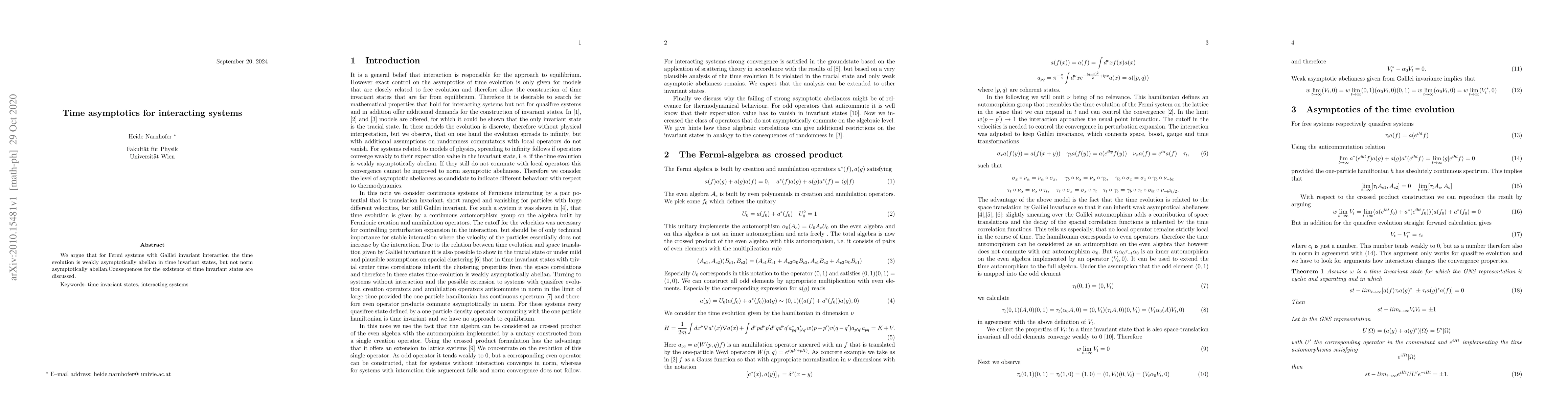 Thumbnail for Time asymptotics for interacting systems