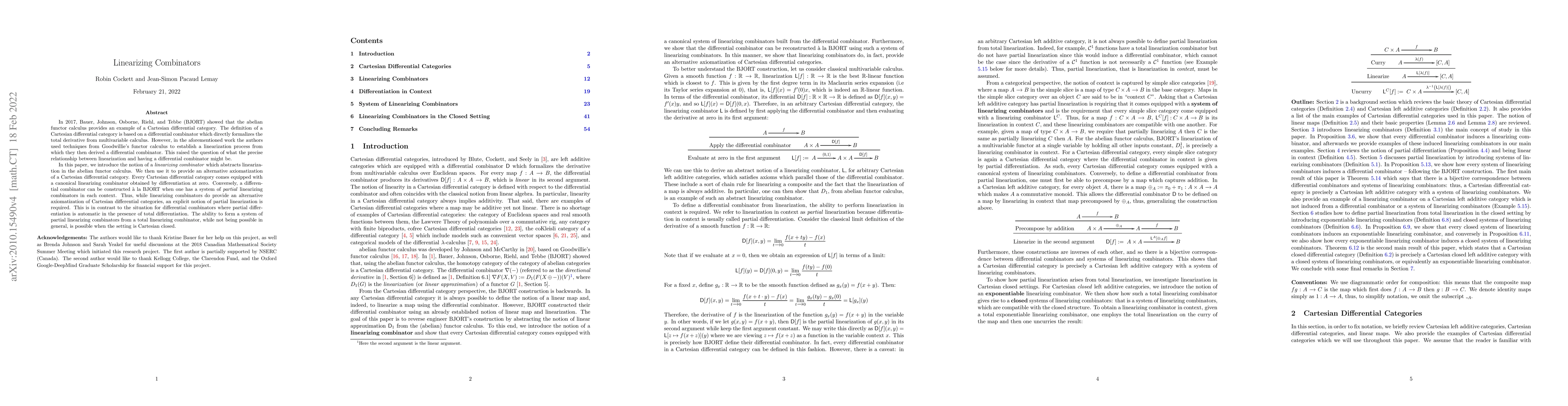 Thumbnail for Linearizing Combinators