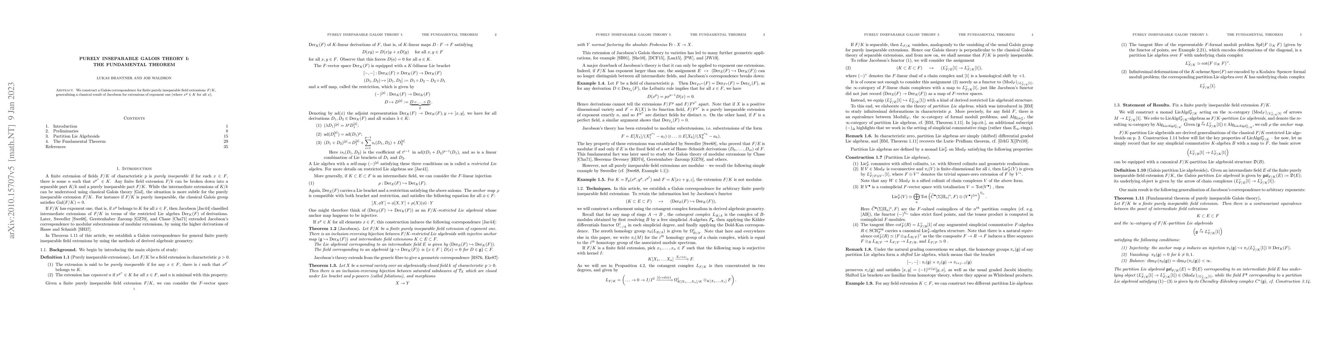 Thumbnail for Purely Inseparable Galois theory I: The Fundamental Theorem