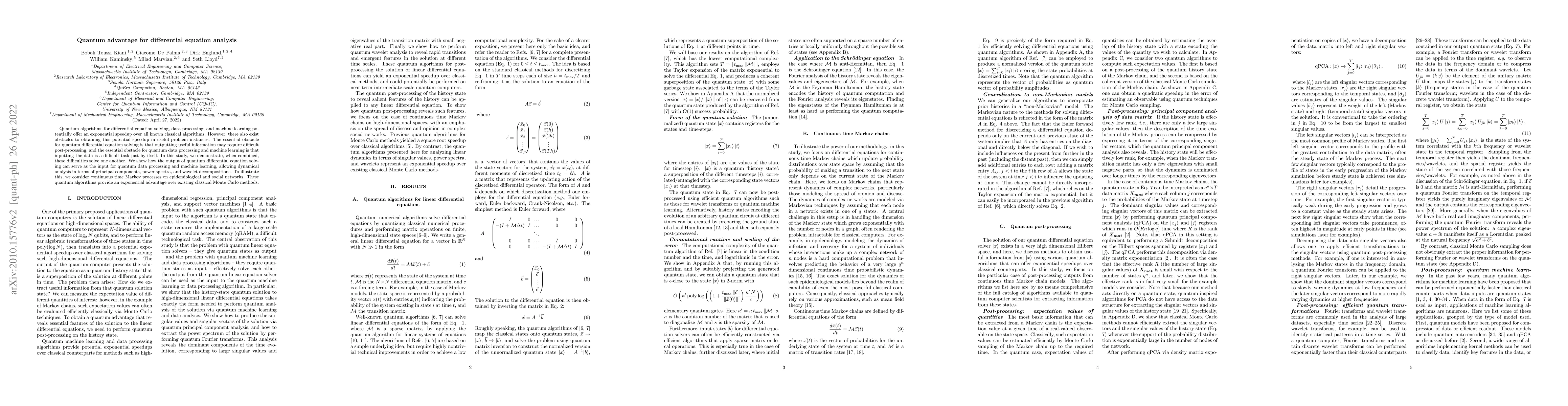 Thumbnail for Quantum advantage for differential equation analysis