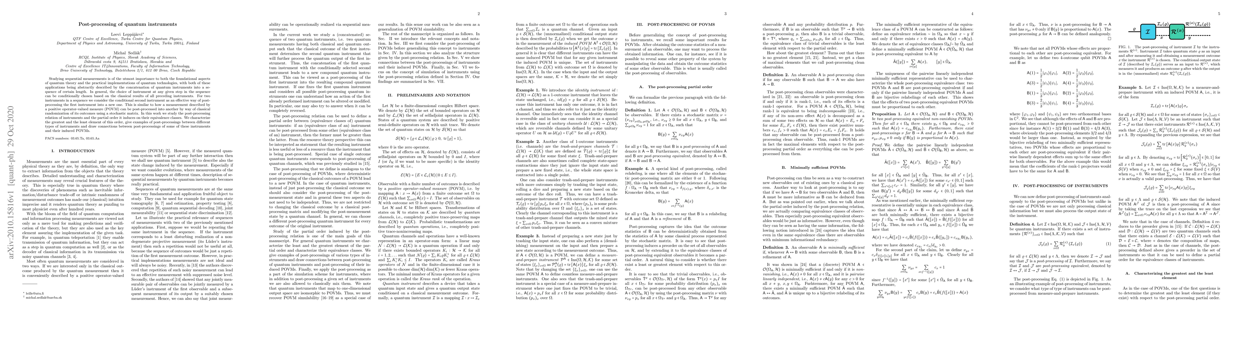 Thumbnail for Post-processing of quantum instruments