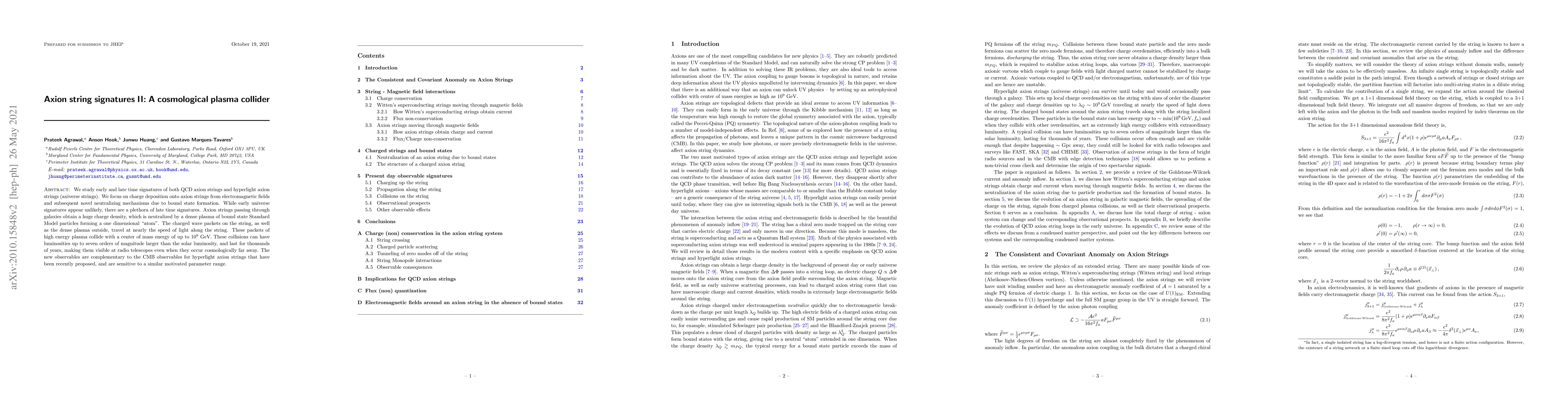 Thumbnail for Axion string signatures II: A cosmological plasma collider