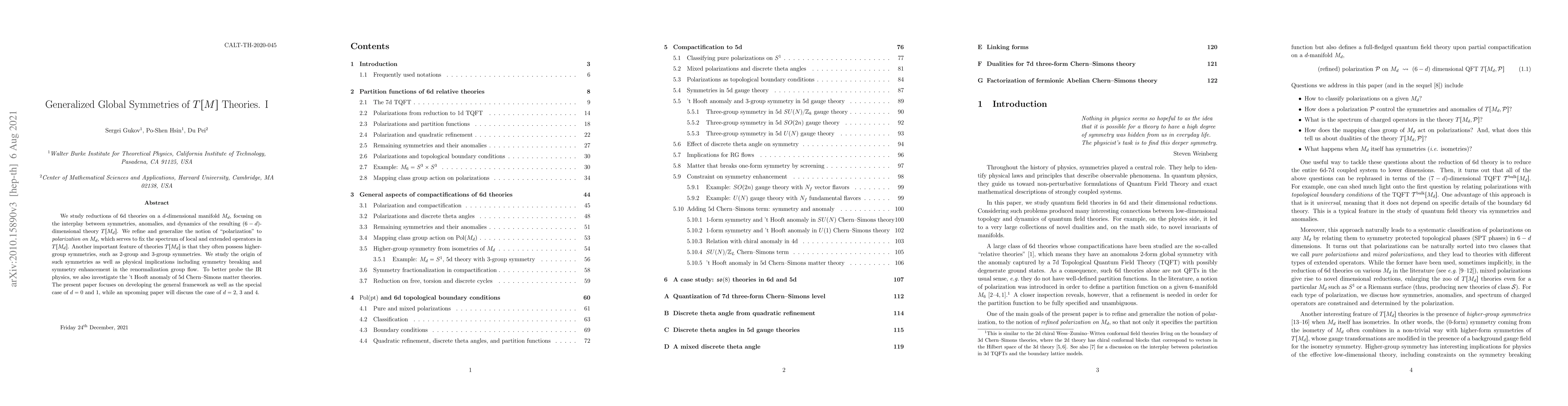 Thumbnail for Generalized Global Symmetries of $T[M]$ Theories. I