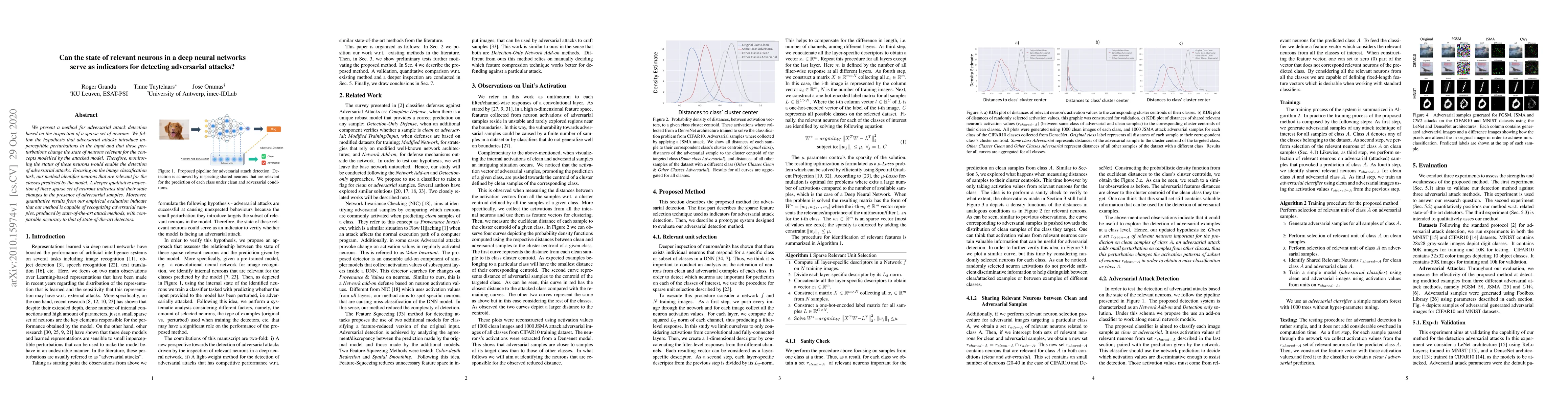 Thumbnail for Can the state of relevant neurons in a deep neural networks serve as
  indicators for detecting adversarial attacks?