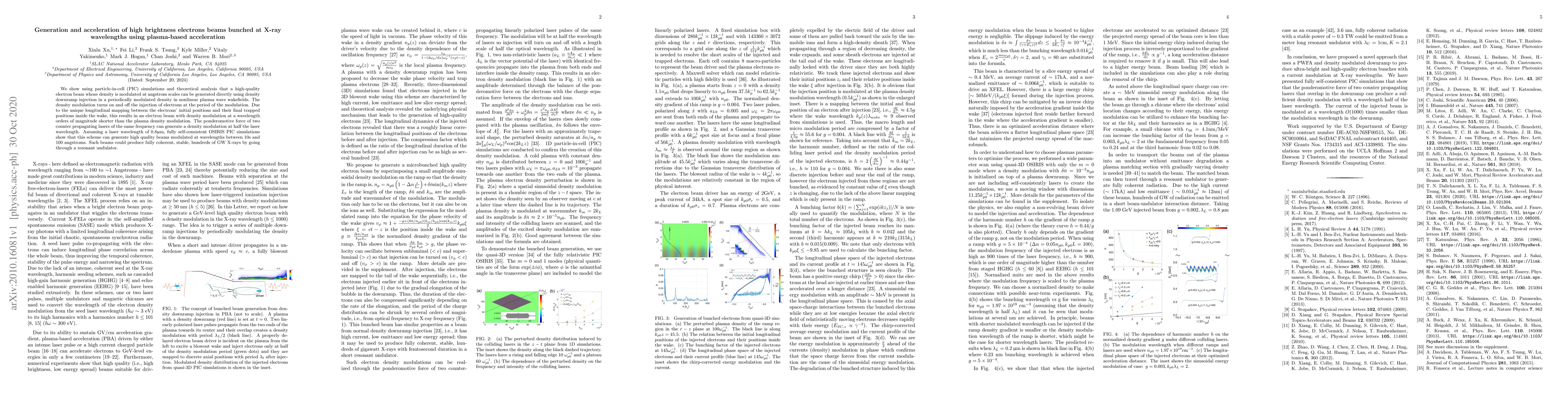 Thumbnail for Generation and acceleration of high brightness electrons beams bunched
  at X-ray wavelengths using plasma-based acceleration