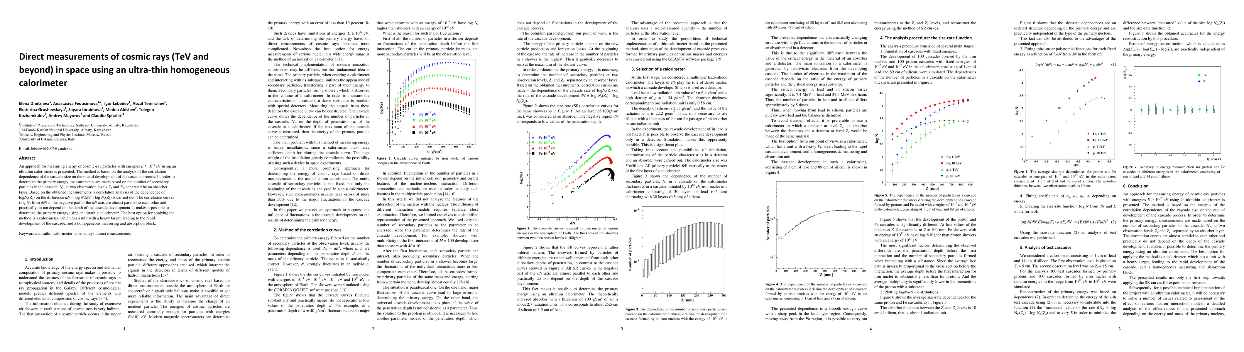 Thumbnail for Direct measurements of cosmic rays (TeV and beyond) in space using an
  ultra-thin homogeneous calorimeter