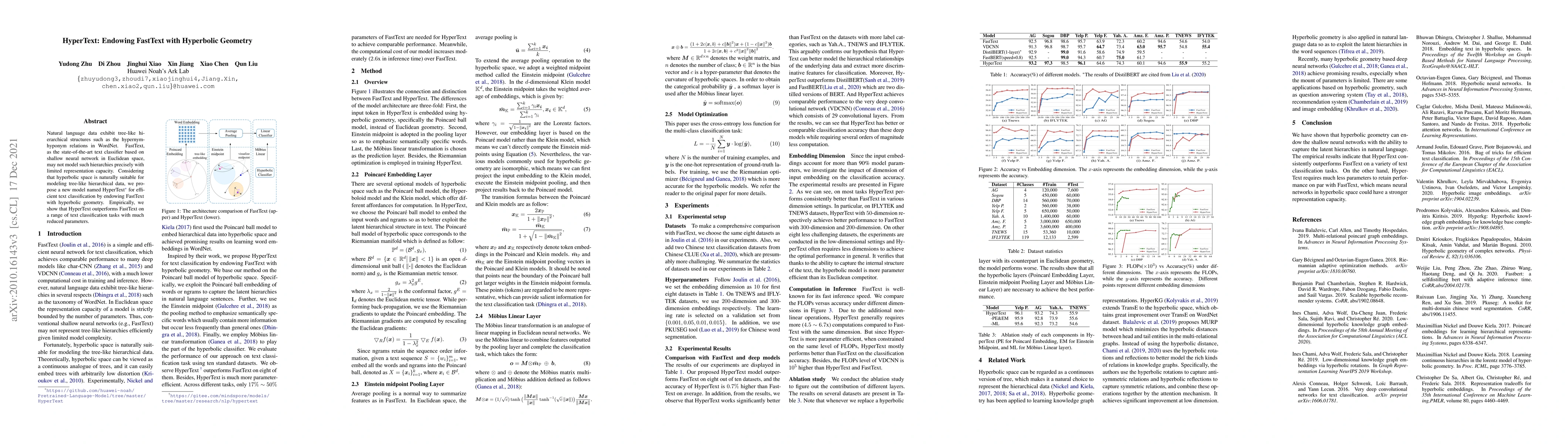 Thumbnail for HyperText: Endowing FastText with Hyperbolic Geometry