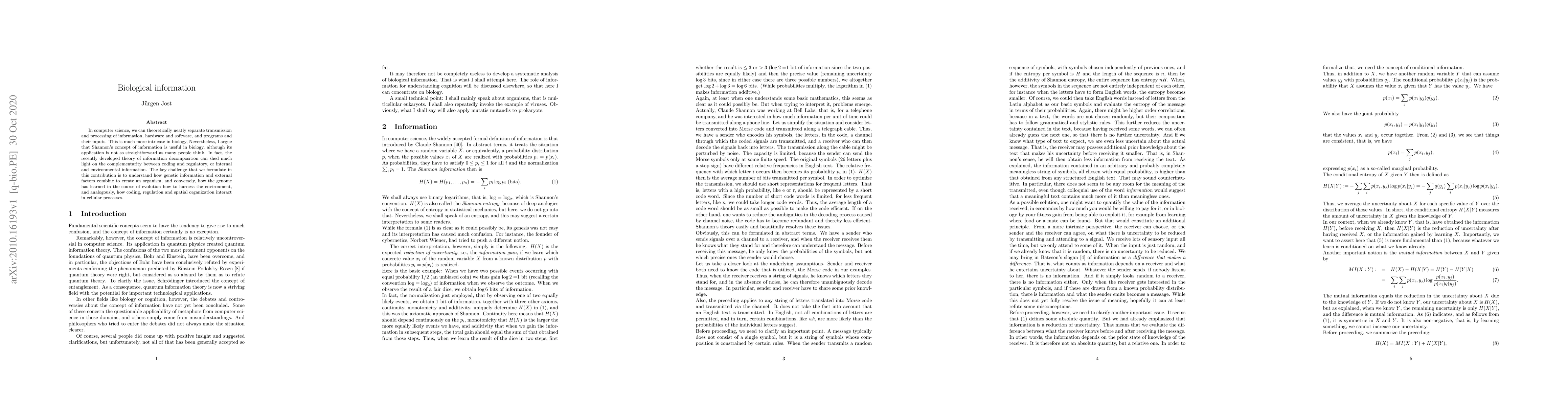Thumbnail for Biological Information