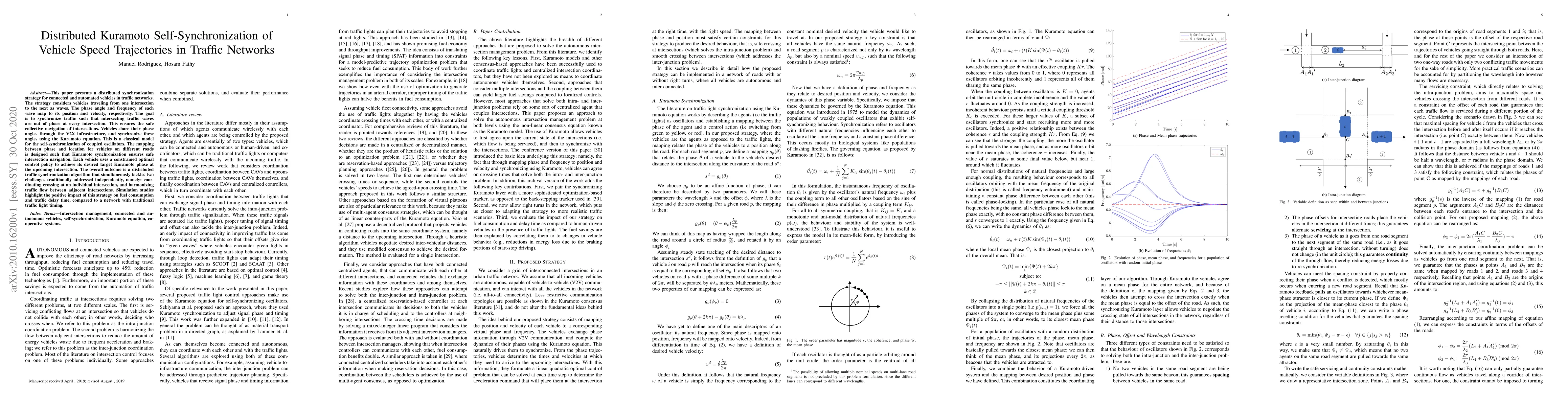 Thumbnail for Distributed Kuramoto Self-Synchronization of Vehicle Speed Trajectories
  in Traffic Networks
