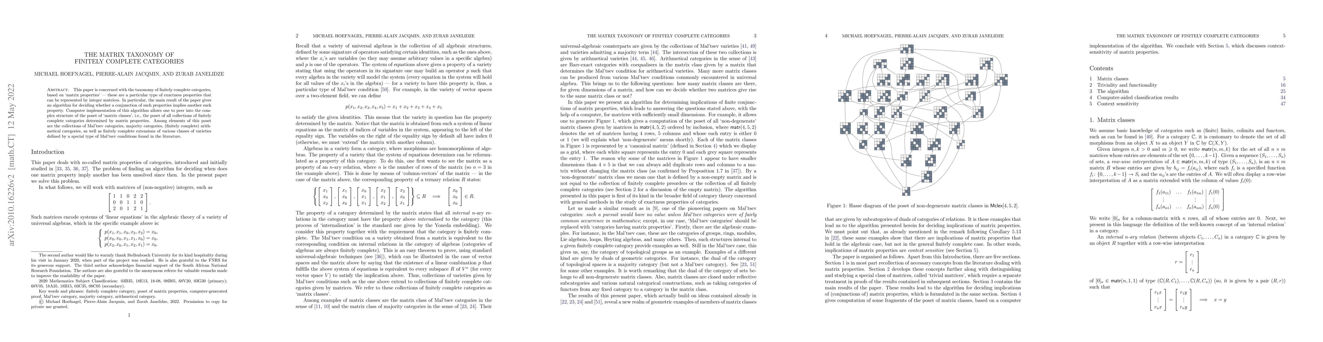 Thumbnail for The matrix taxonomy of finitely complete categories