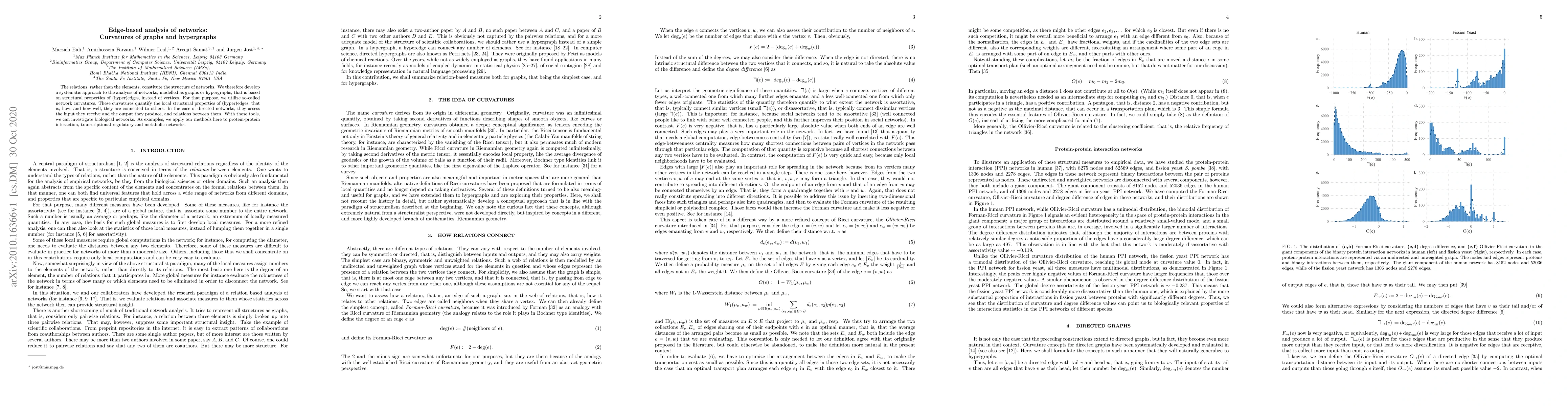 Thumbnail for Edge-based analysis of networks: Curvatures of graphs and hypergraphs