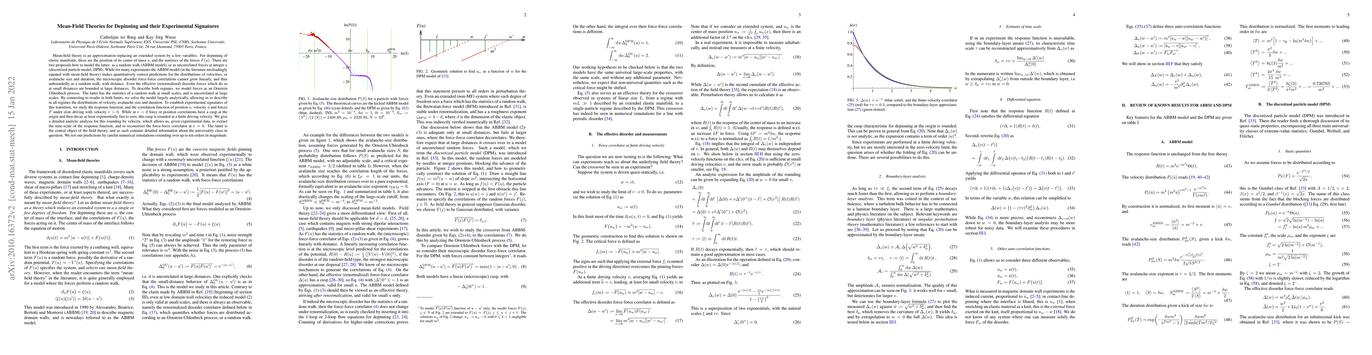 Thumbnail for Mean-Field Theories for Depinning and their Experimental Signatures