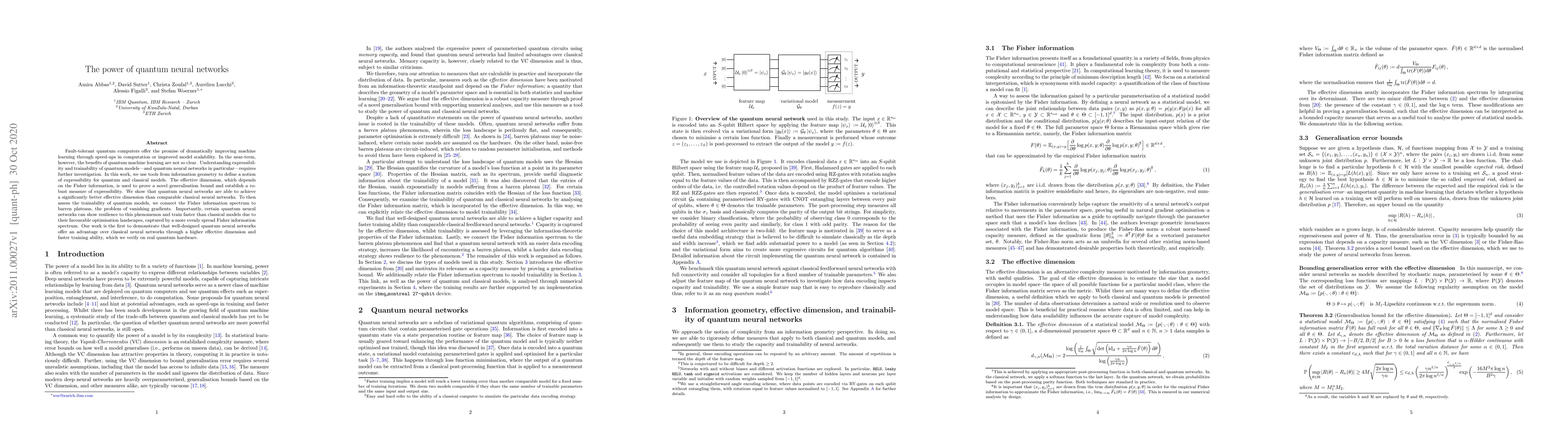 Thumbnail for The power of quantum neural networks