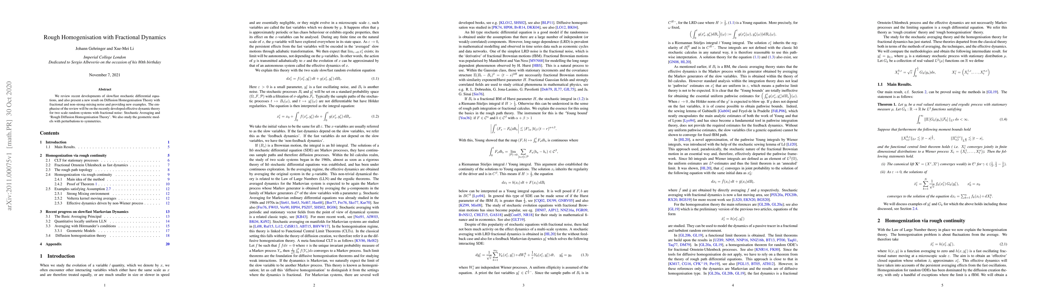 Thumbnail for Rough Homogenisation with Fractional Dynamics