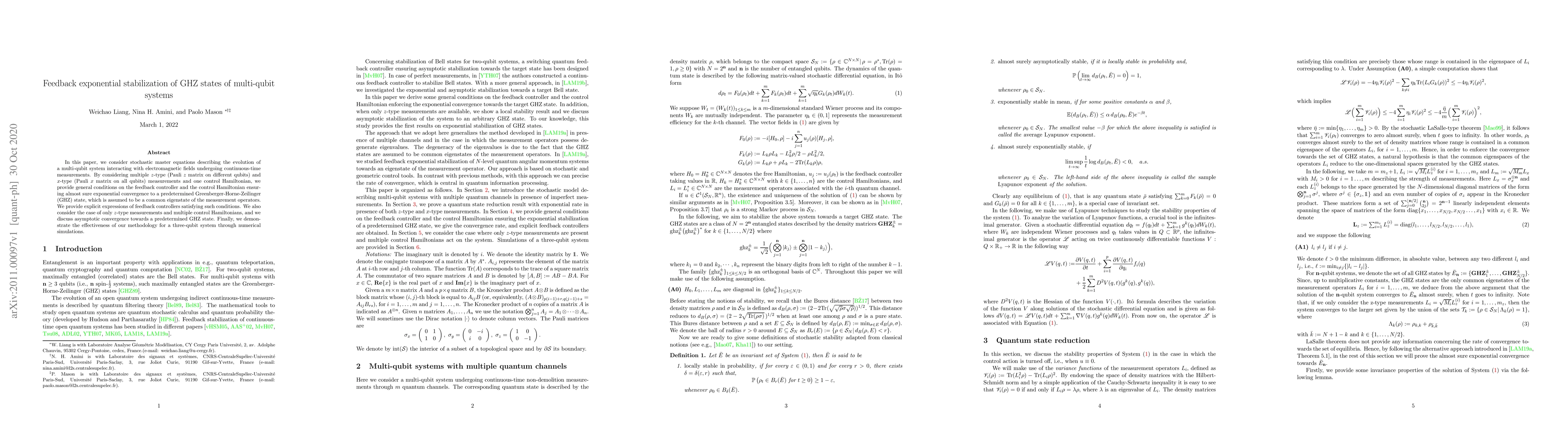 Thumbnail for Feedback exponential stabilization of GHZ states of multi-qubit systems