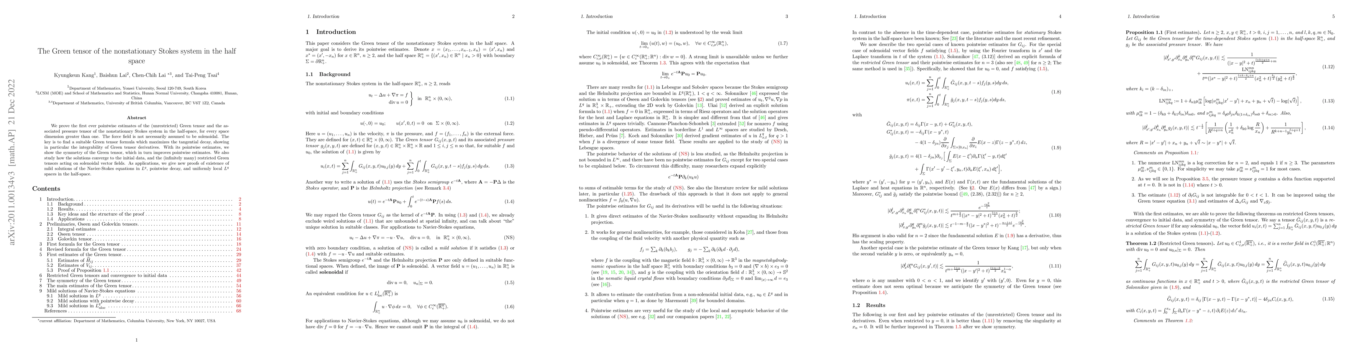Thumbnail for The Green tensor of the nonstationary Stokes system in the half space