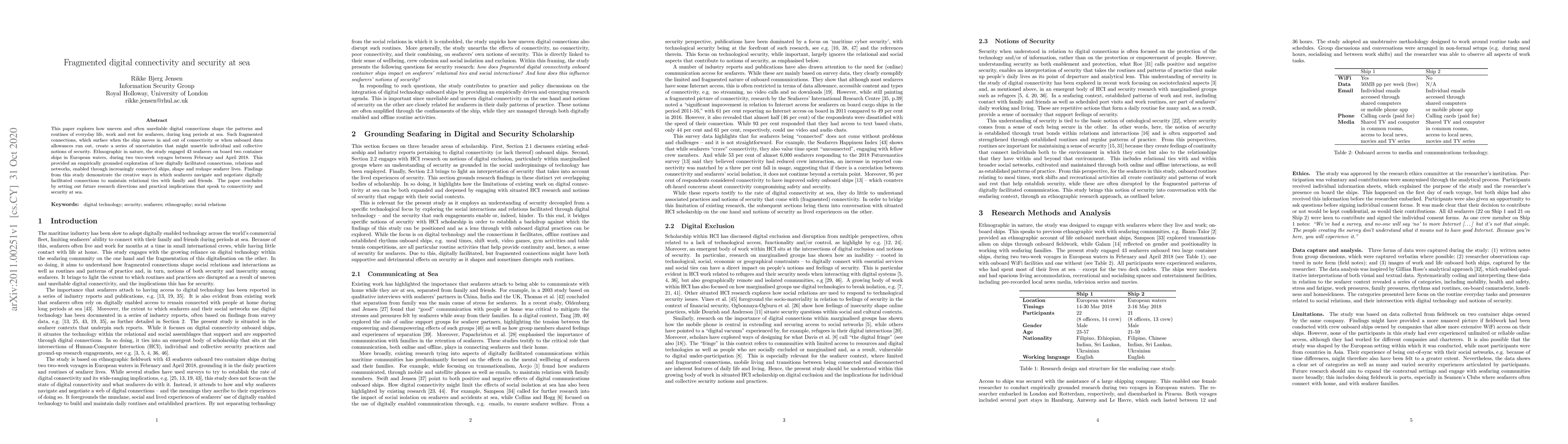 Thumbnail for Fragmented digital connectivity and security at sea