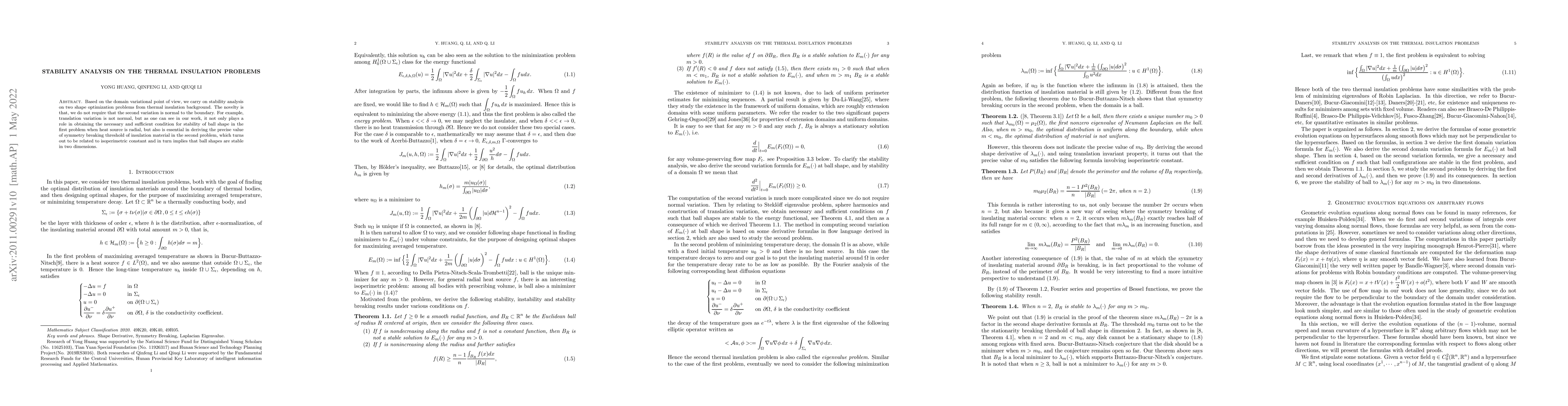 Thumbnail for Stability analysis on the thermal insulation problems