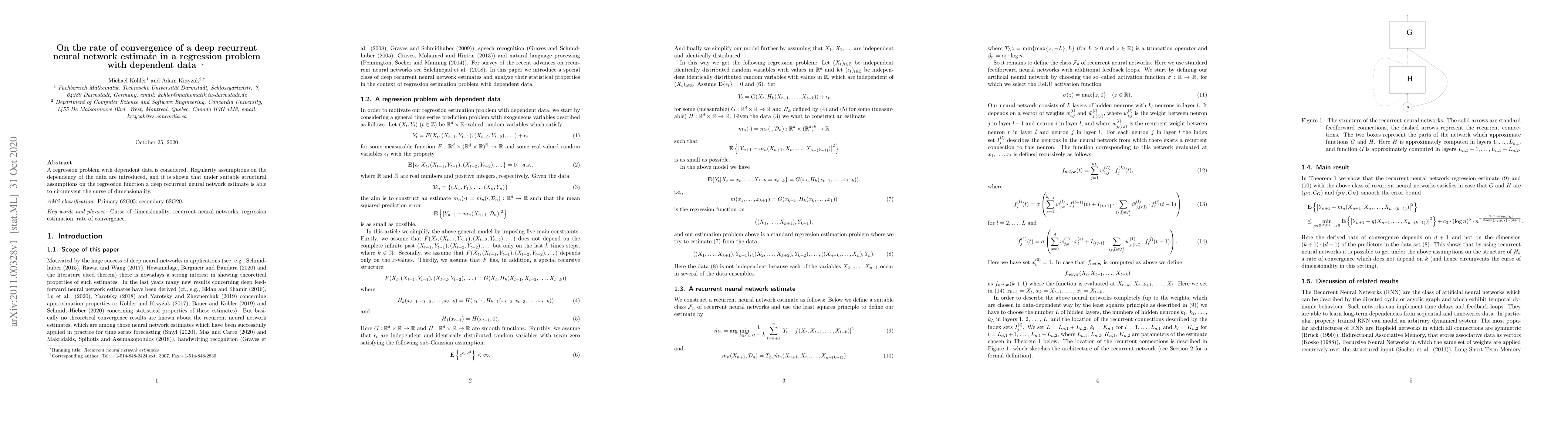 Thumbnail for On the rate of convergence of a deep recurrent neural network estimate
  in a regression problem with dependent data