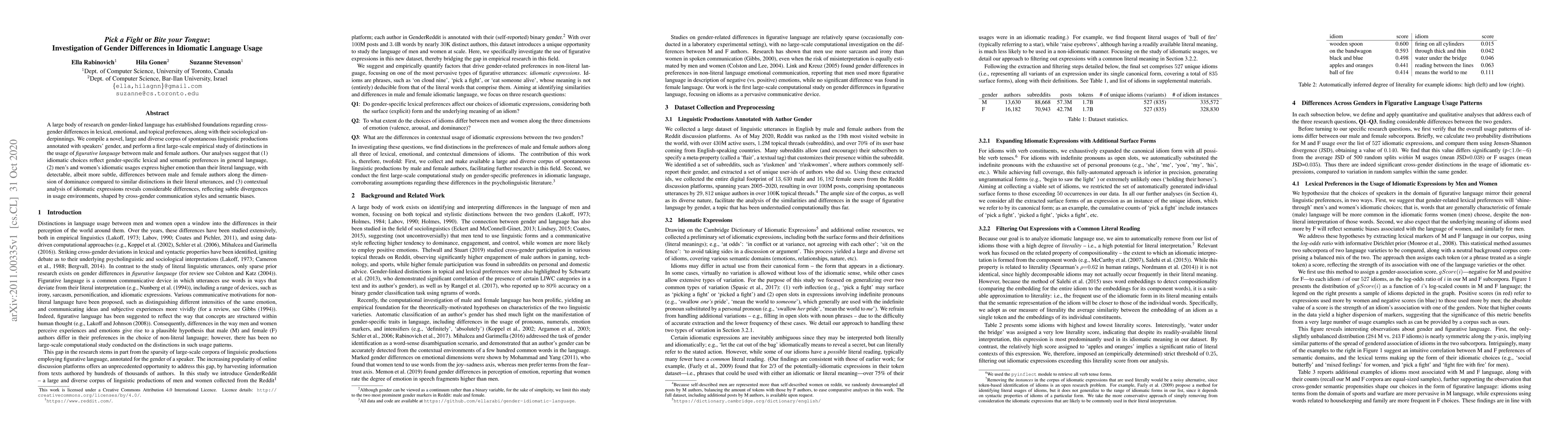 Thumbnail for Pick a Fight or Bite your Tongue: Investigation of Gender Differences in
  Idiomatic Language Usage