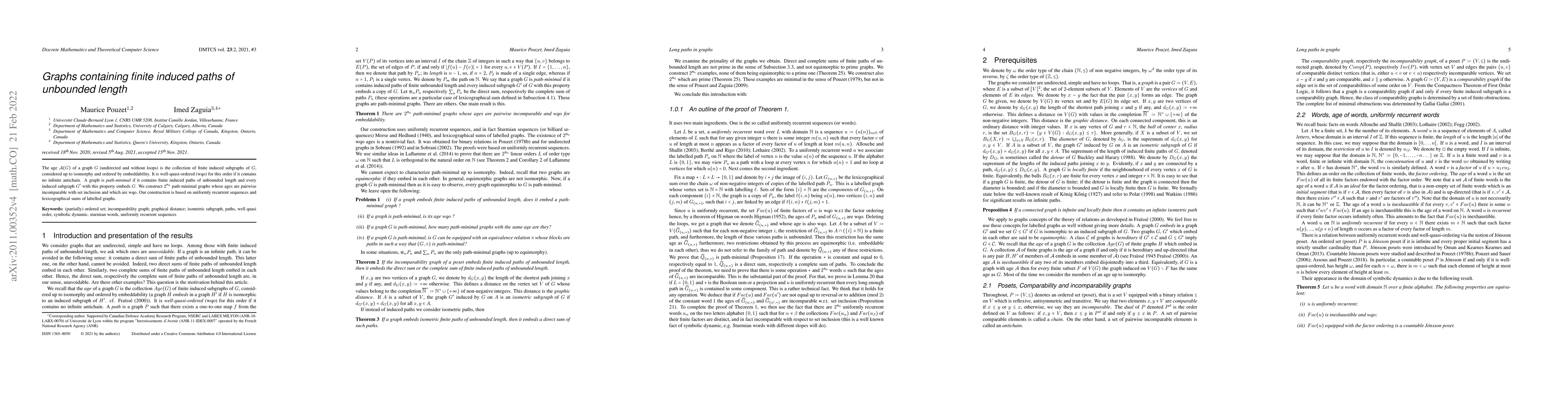 Thumbnail for Graphs containing finite induced paths of unbounded length