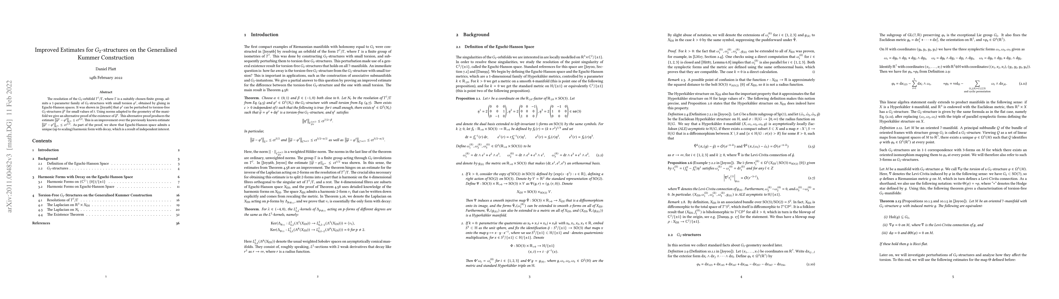 Thumbnail for Improved Estimates for $G_2$-structures on the Generalised Kummer
  Construction