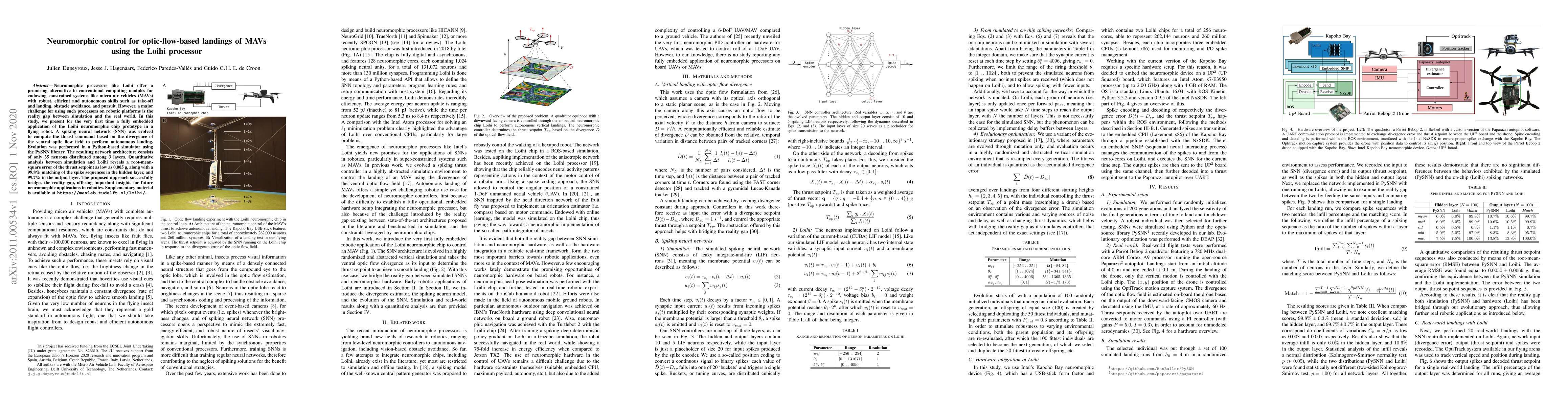 Thumbnail for Neuromorphic control for optic-flow-based landings of MAVs using the
  Loihi processor