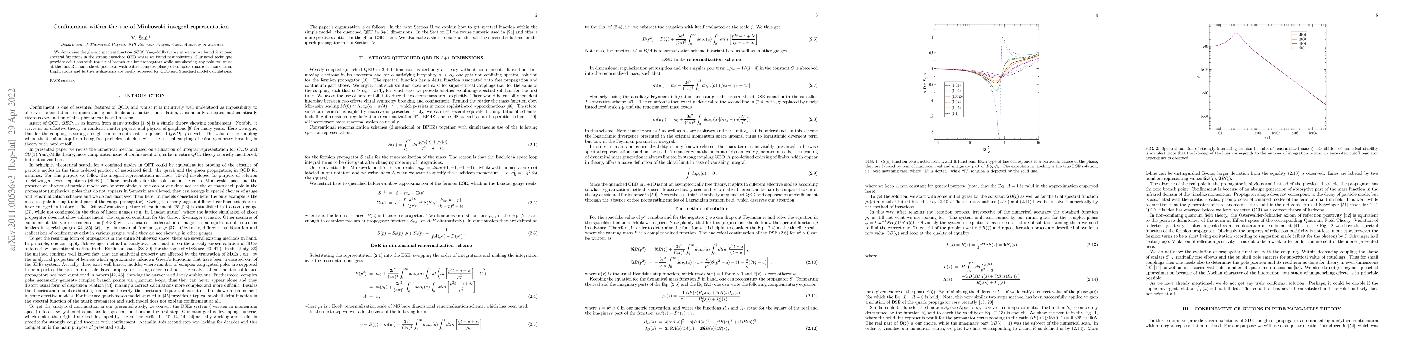 Thumbnail for Confinement within the use of Minkowski space integral representation