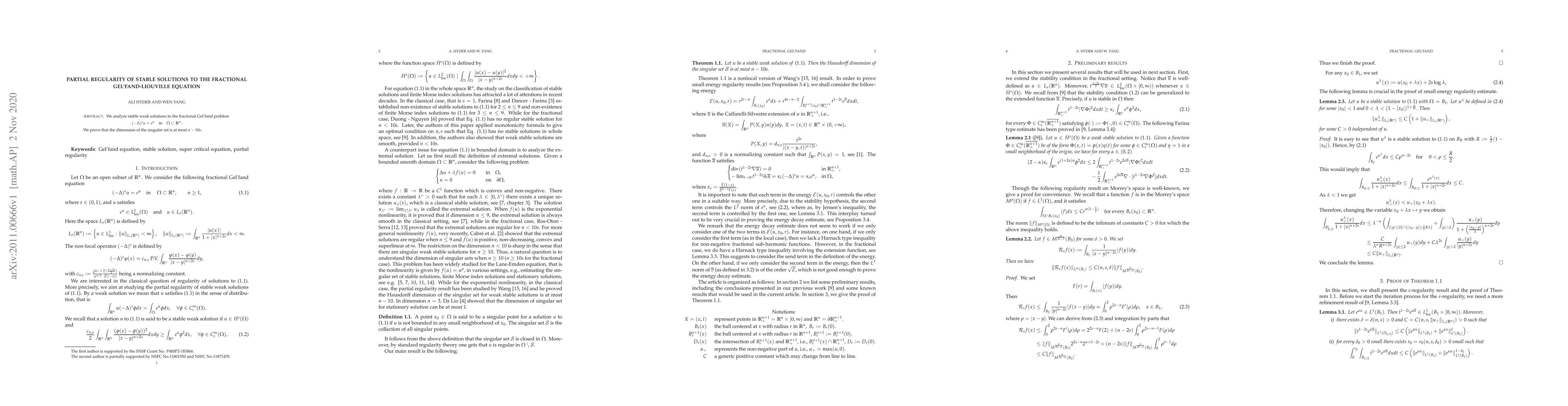 Thumbnail for Partial regularity of stable solutions to the fractional
  Gel'fand-Liouville equation