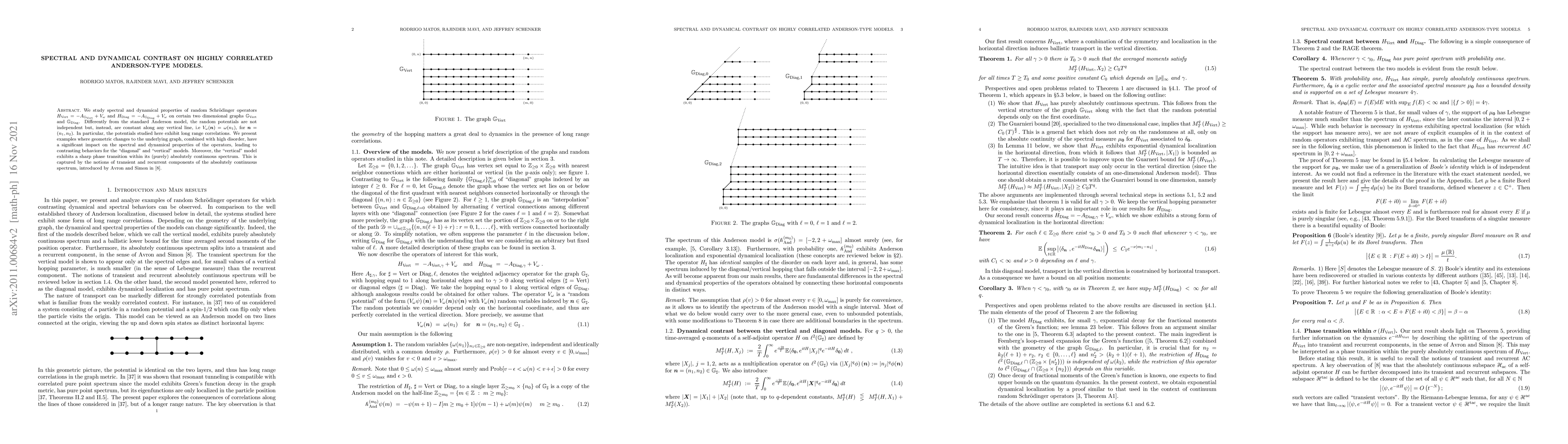 Thumbnail for Spectral and Dynamical contrast on highly correlated Anderson-type
  models