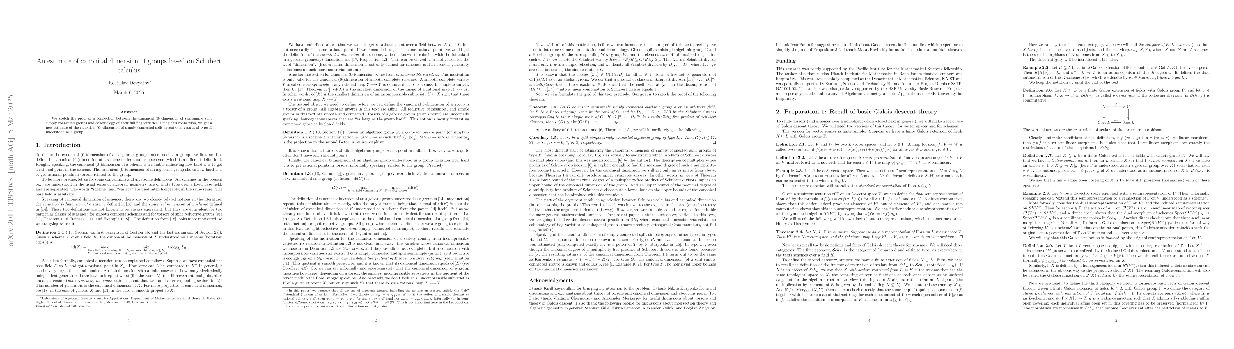 Thumbnail for An estimate of canonical dimension of groups based on Schubert calculus