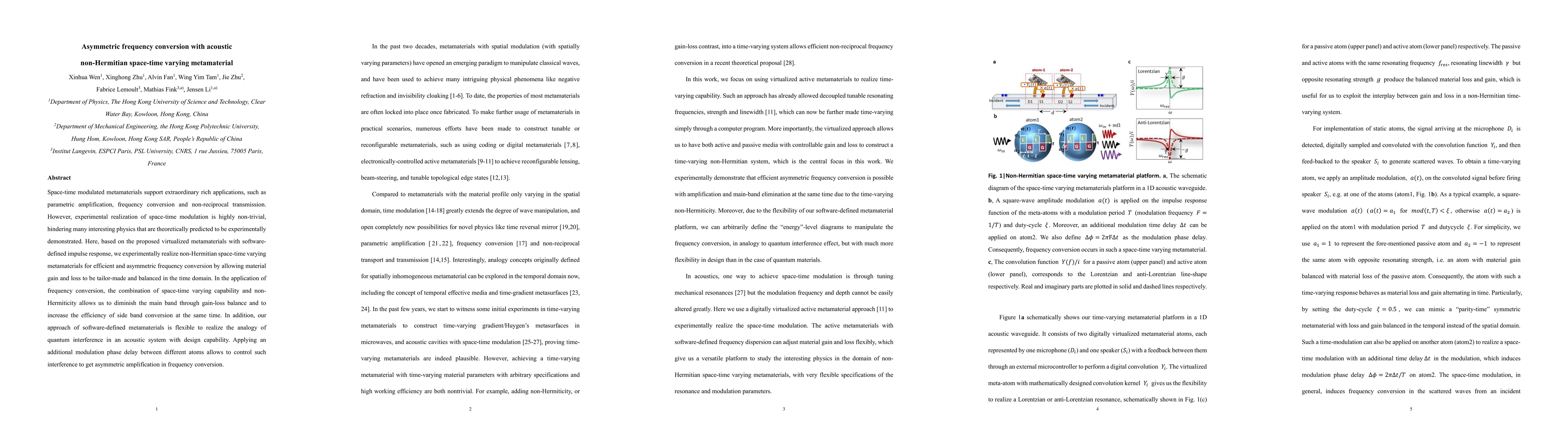Thumbnail for Asymmetric frequency conversion with acoustic non-Hermitian space-time
  varying metamaterial