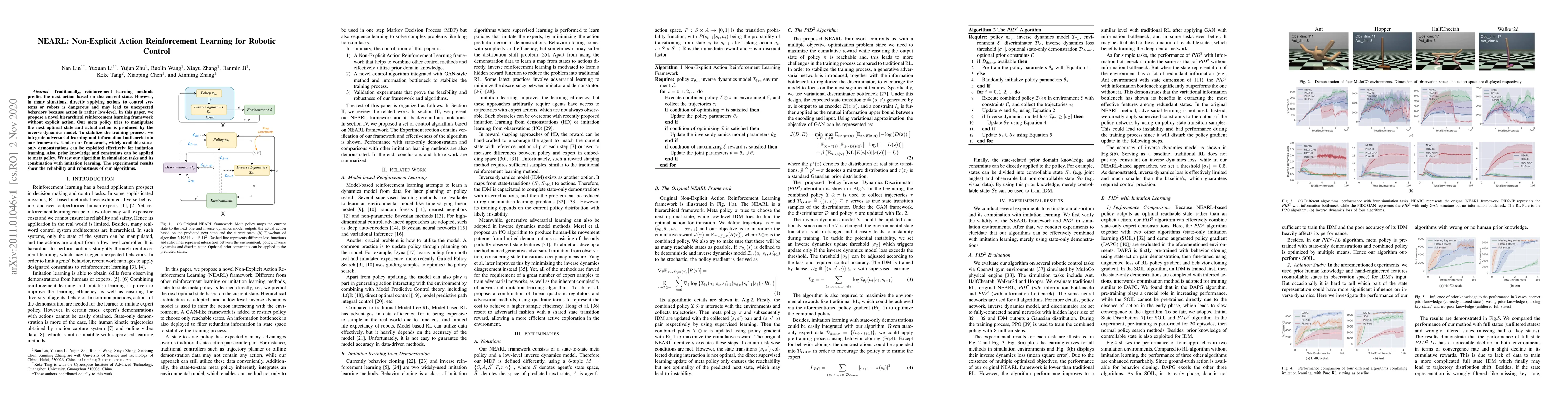 Thumbnail for NEARL: Non-Explicit Action Reinforcement Learning for Robotic Control