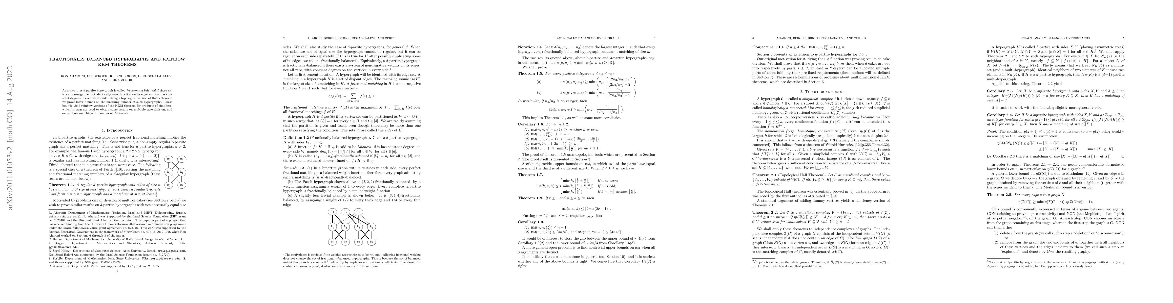 Thumbnail for Fractionally balanced hypergraphs and rainbow KKM theorems