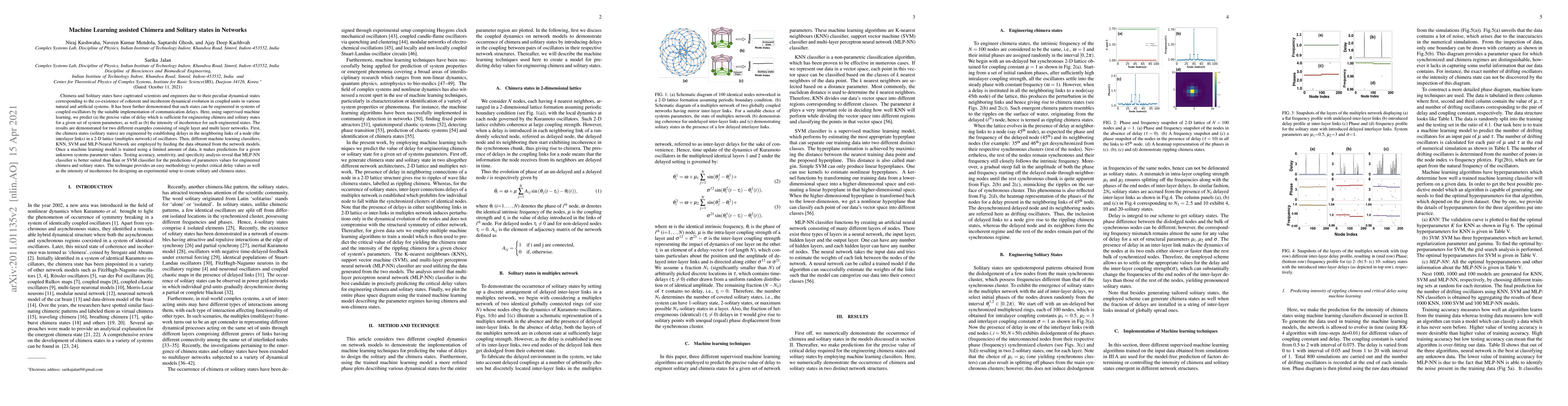 Thumbnail for Machine Learning assisted Chimera and Solitary states in Networks