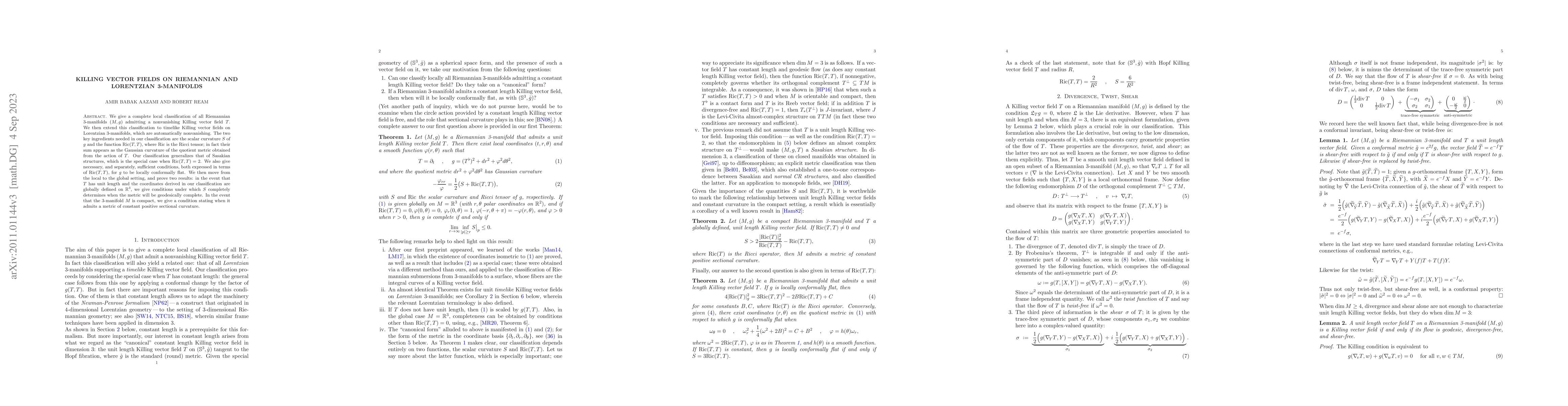 Thumbnail for Killing vector fields on Riemannian and Lorentzian 3-manifolds