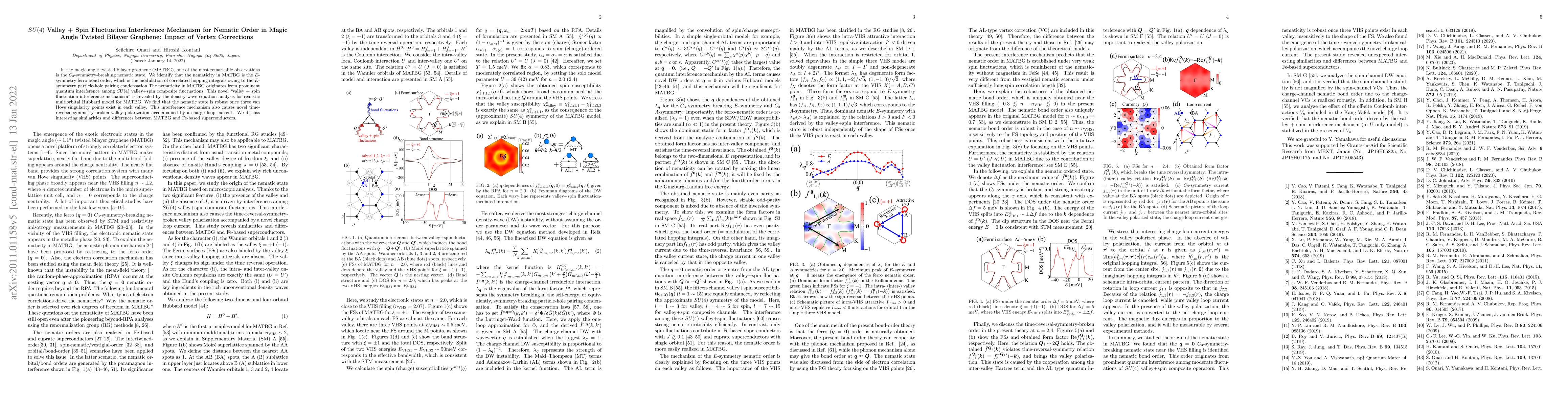 Thumbnail for $SU(4)$ Valley + Spin Fluctuation Interference Mechanism for Nematic
  Order in Magic Angle Twisted Bilayer Graphene: Impact of Vertex Corrections