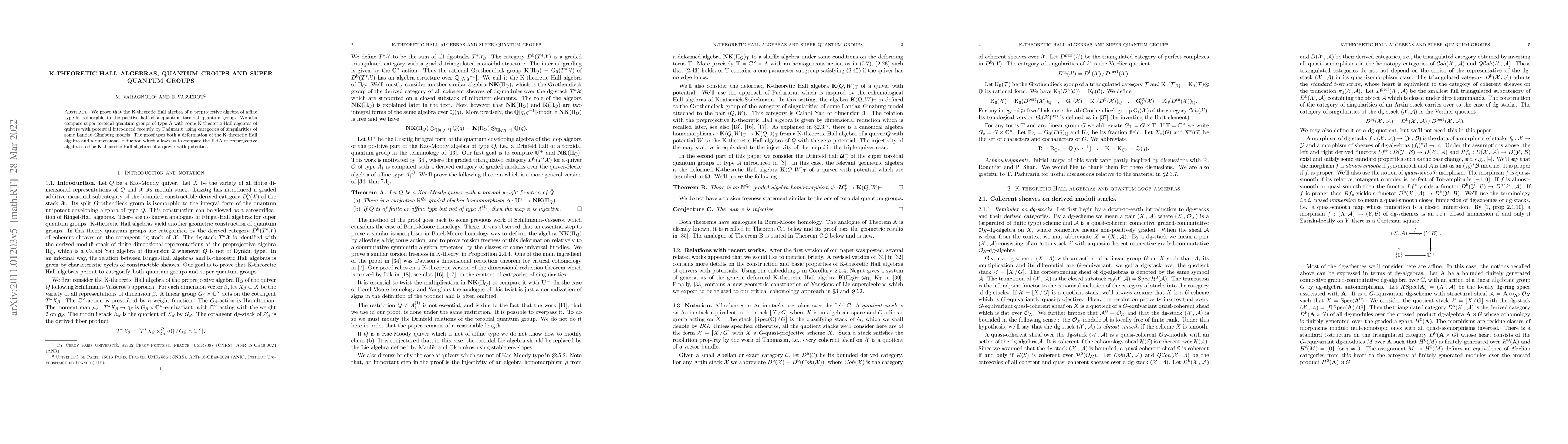 Thumbnail for K-theoretic Hall algebras, quantum groups and super quantum groups