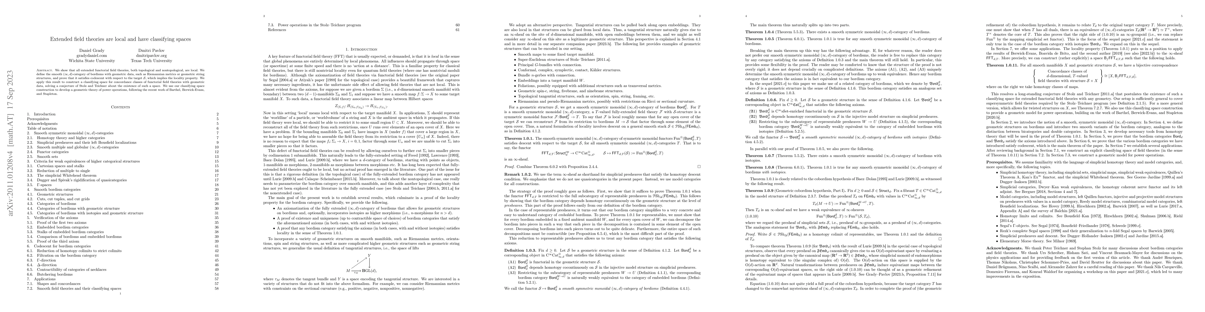 Thumbnail for Extended field theories are local and have classifying spaces