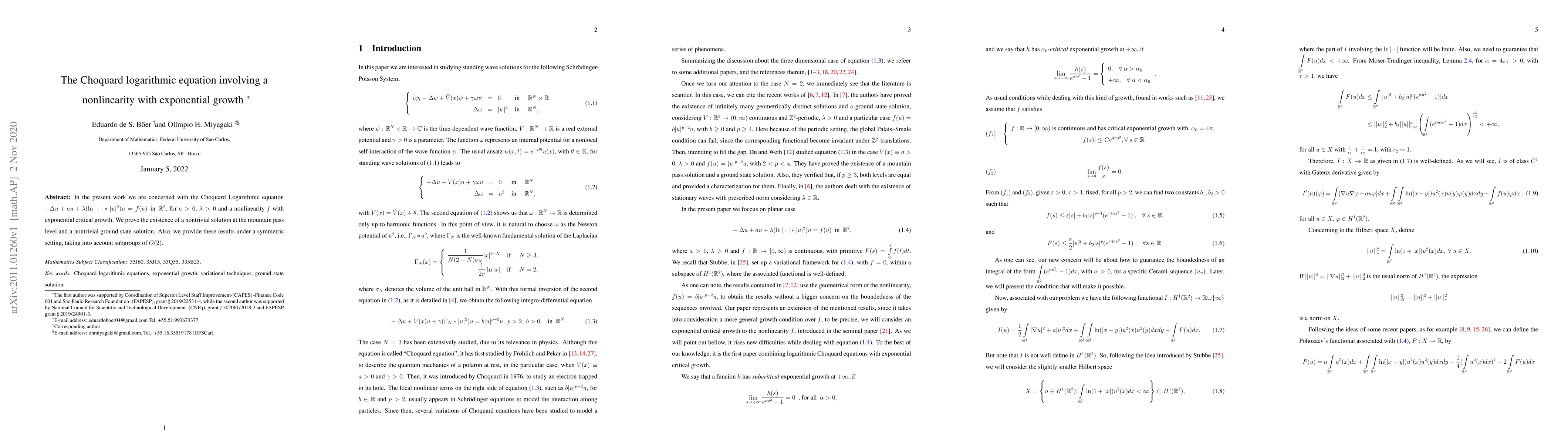 Thumbnail for The Choquard logarithmic equation involving a nonlinearity with
  exponential growth