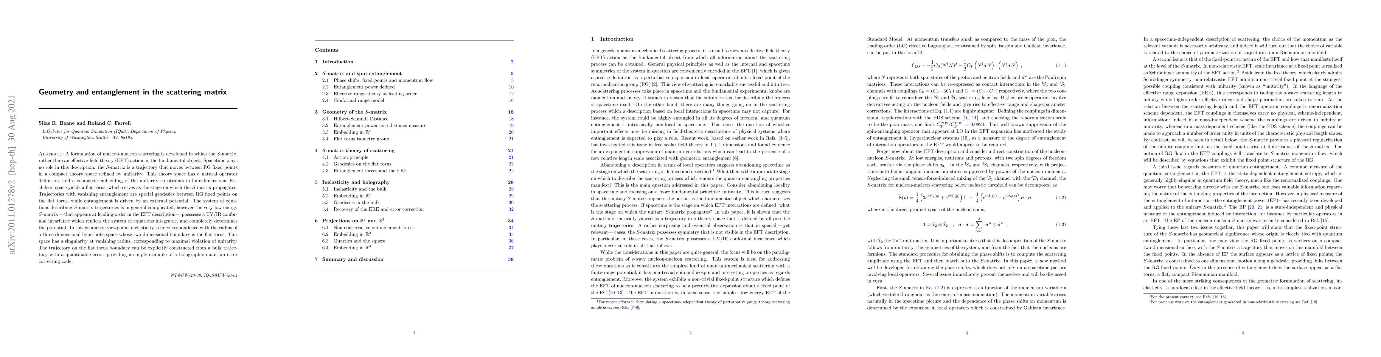 Thumbnail for Geometry and entanglement in the scattering matrix
