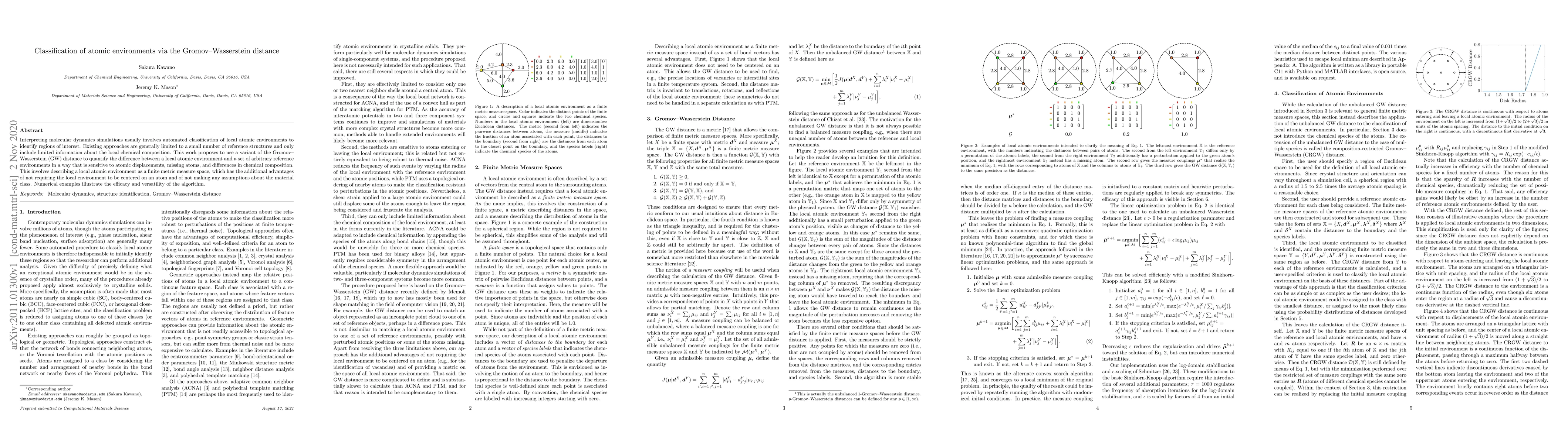 Thumbnail for Classification of atomic environments via the Gromov-Wasserstein
  distance