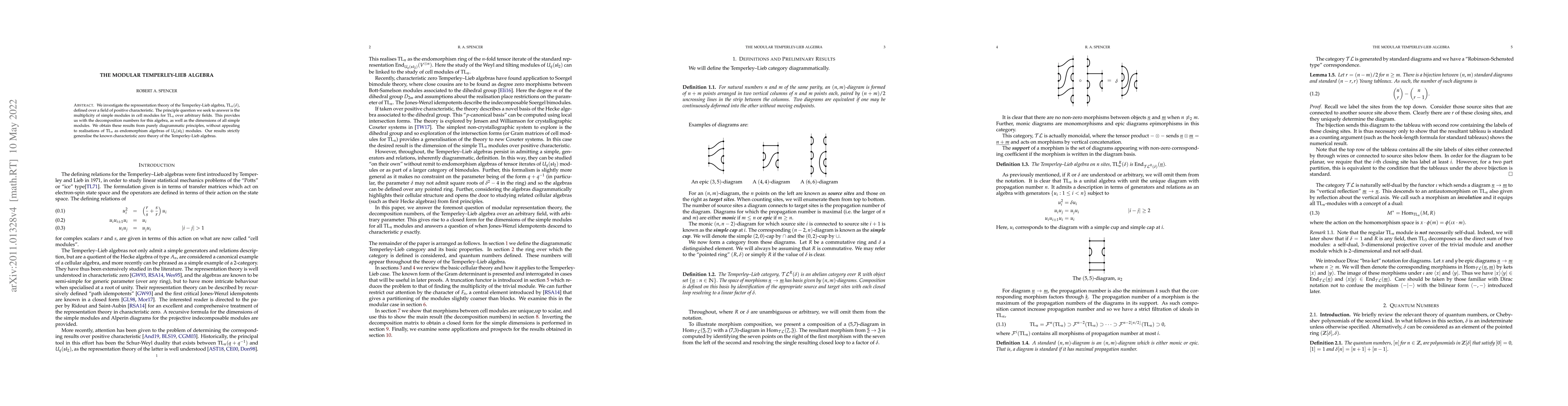 Thumbnail for The Modular Temperley-Lieb Algebra