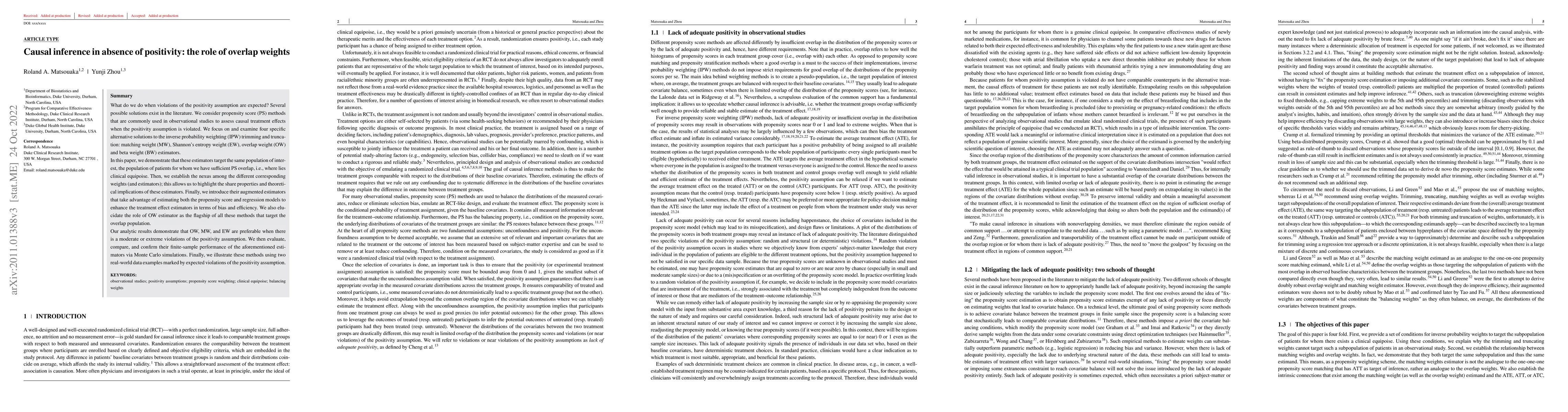 Thumbnail for A framework for causal inference in the presence of extreme inverse
  probability weights: the role of overlap weights
