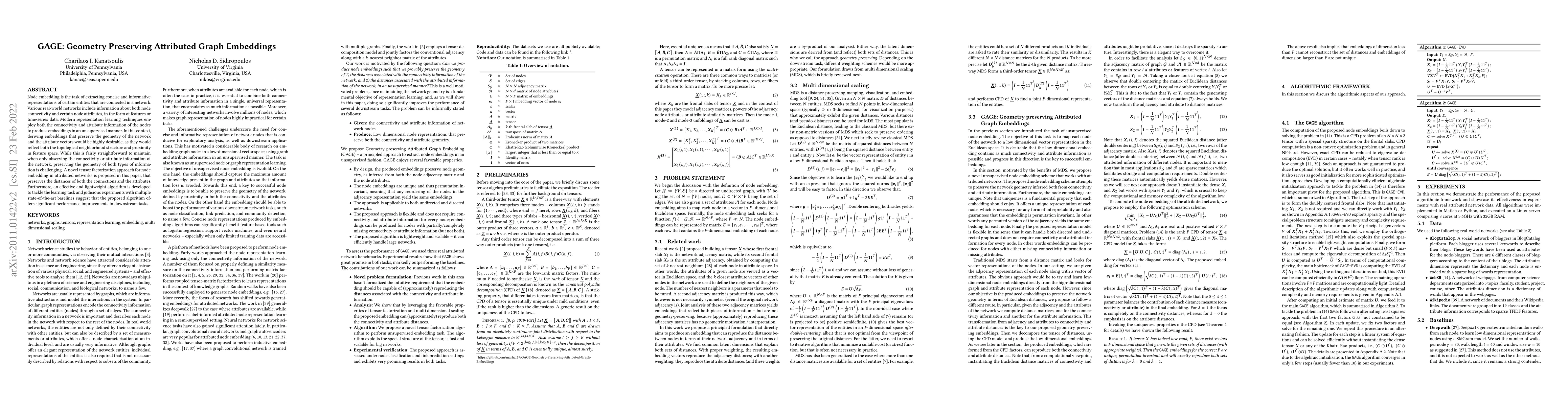 Thumbnail for GAGE: Geometry Preserving Attributed Graph Embeddings