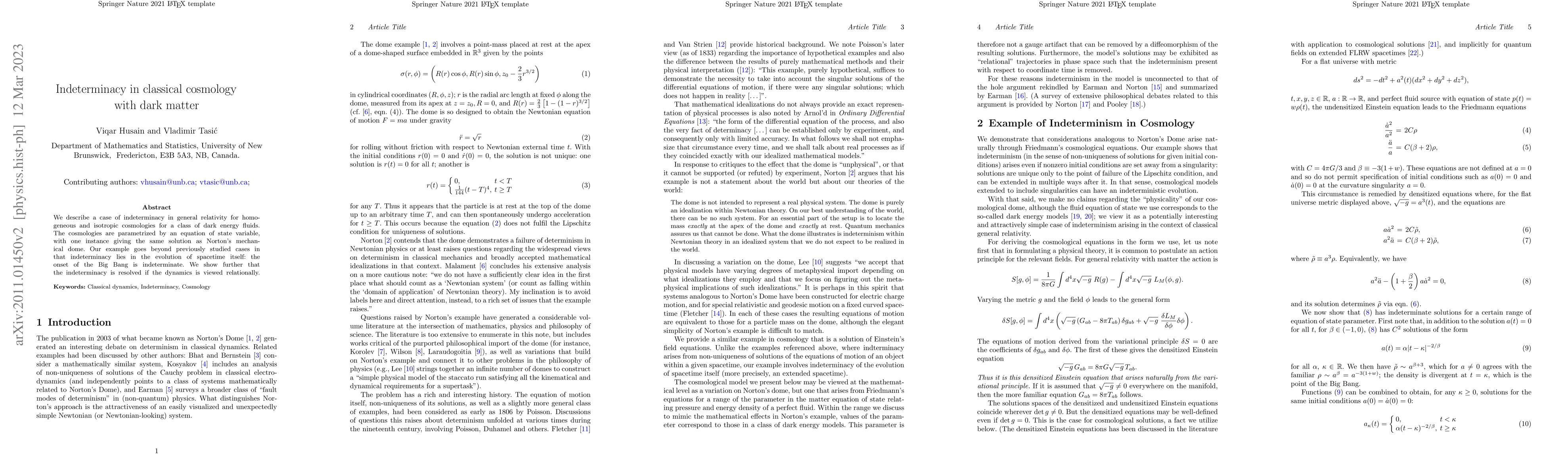 Thumbnail for Indeterminacy in classical cosmology with dark matter