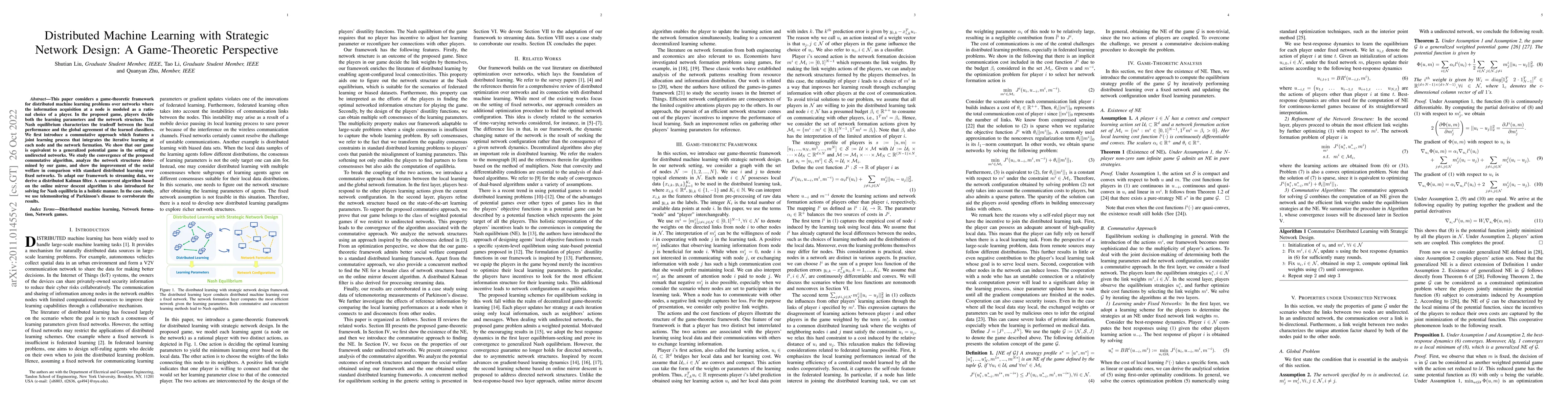 Thumbnail for Distributed Machine Learning with Strategic Network Design: A
  Game-Theoretic Perspective